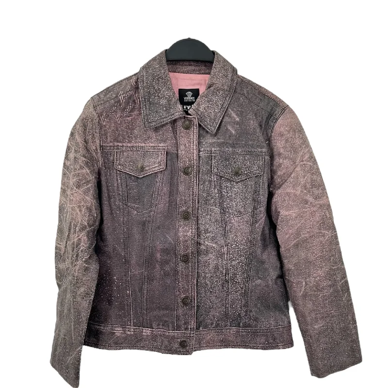 Men leather sport coats with a stretch - fabric panel for enhanced mobilityVERSACE JEANS COUTURE/Leather Jkt/S/Pink/Leather Men leather sport coats with a stretch - fabric panel for enhanced mobilityVERSACE JEANS COUTURE/Leather Jkt/S/Pink/Leather