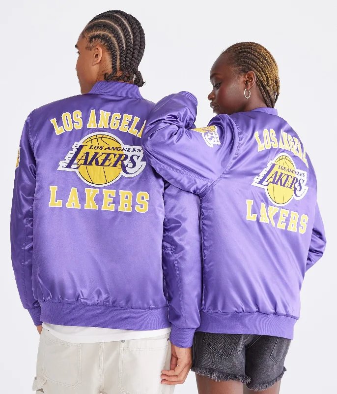 Men coats with a quilted pattern for added texture and warmthAeropostale Los Angeles Lakers Bomber Jacket Men coats with a quilted pattern for added texture and warmthAeropostale Los Angeles Lakers Bomber Jacket