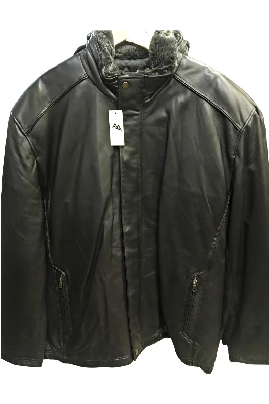 Men leather windbreakers with a lightweight leather construction for a breezy feelBlack Ice Leather Jacket 5116