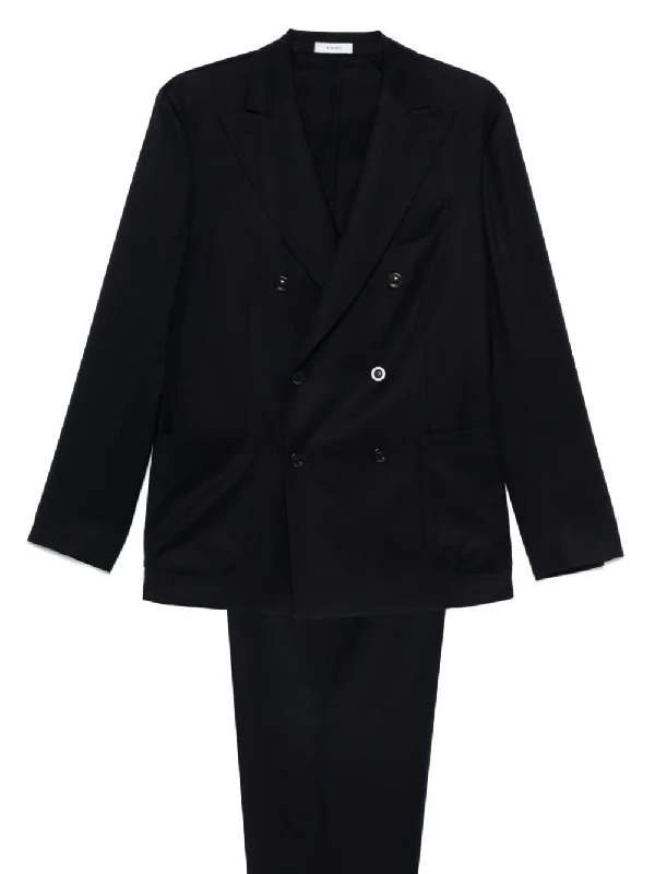 Men coats with a zip - out lining for easy cleaning and versatilityBoglioli Men's Suit blue Men coats with a zip - out lining for easy cleaning and versatilityBoglioli Men's Suit blue