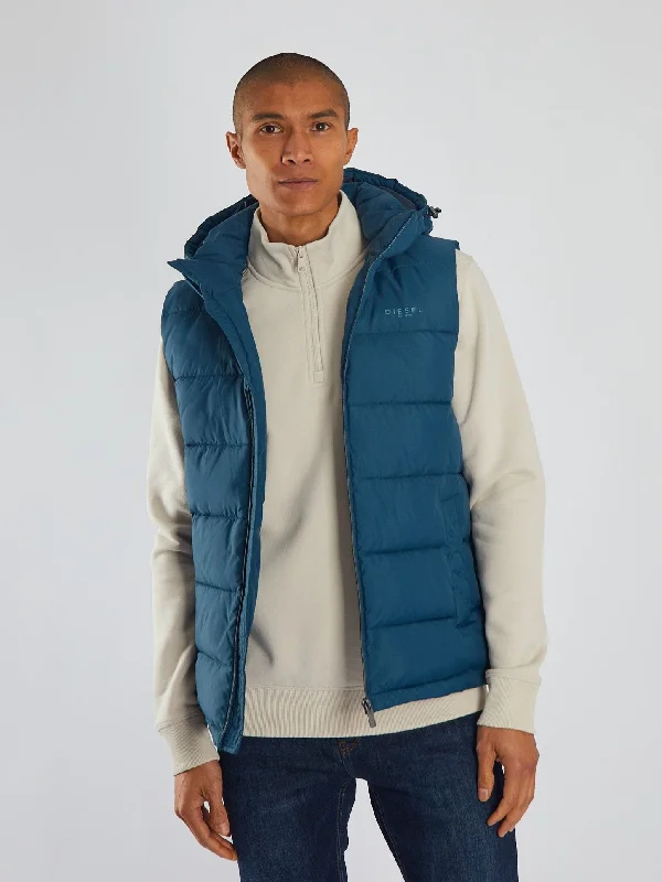 Long - line men coats reaching below the knee for maximum coverageTate Gilet Midnight Teal Long - line men coats reaching below the knee for maximum coverageTate Gilet Midnight Teal