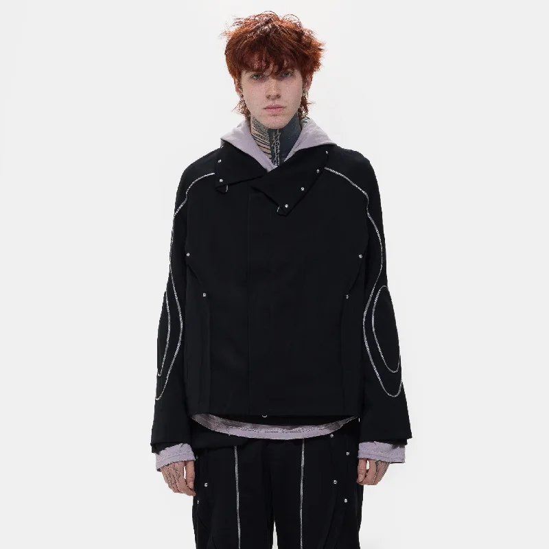 Men coats with a wind - resistant outer layer for blustery weatherChalice Jacket with Bag in Black Men coats with a wind - resistant outer layer for blustery weatherChalice Jacket with Bag in Black