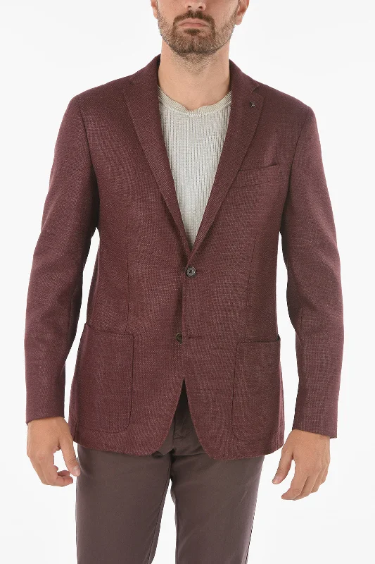 Men coats with a quick - drying feature for active lifestylesCorneliani CC COLLECTION Basket Weave Patterned RIGHT Blazer with Iconi Men coats with a quick - drying feature for active lifestylesCorneliani CC COLLECTION Basket Weave Patterned RIGHT Blazer with Iconi