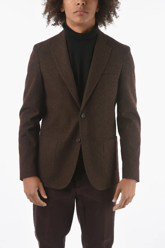 Stylish men coats with a double - breasted design for a formal lookCorneliani CC COLLECTION Half-lined REWARD Jacquard Velour Blazer Stylish men coats with a double - breasted design for a formal lookCorneliani CC COLLECTION Half-lined REWARD Jacquard Velour Blazer