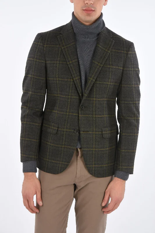 Men coats with a contrasting trim for a fashion - forward aestheticCorneliani CC COLLECTION Unlined District Check Blazer Men coats with a contrasting trim for a fashion - forward aestheticCorneliani CC COLLECTION Unlined District Check Blazer