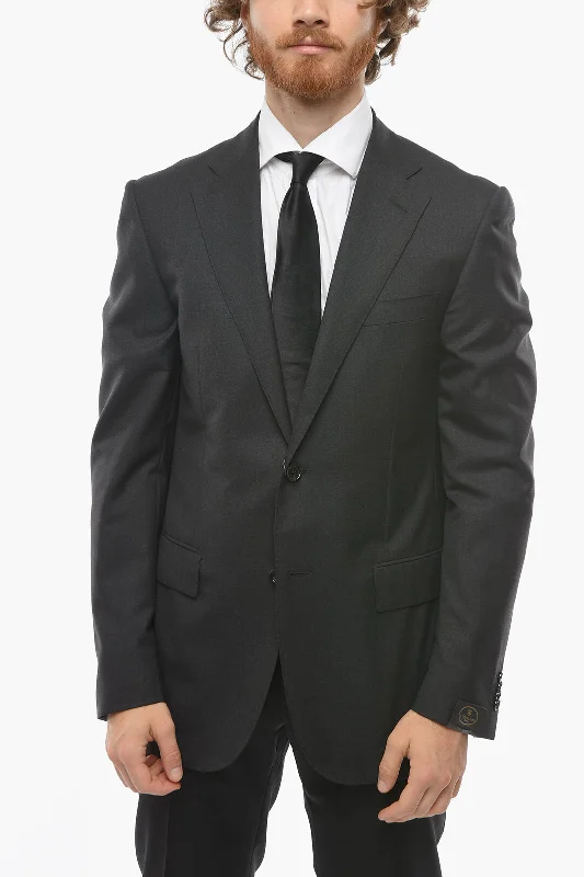 Men coats with a stand - up collar for a sleek and modern lookCorneliani Virgin Wool LEADER Blazer with Flap Pockets Men coats with a stand - up collar for a sleek and modern lookCorneliani Virgin Wool LEADER Blazer with Flap Pockets