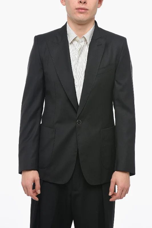 Men coats with a soft fleece interior for extra warmth and comfortDolce & Gabbana Silk Blend Slim Fit Blazer with Peak Lapel Men coats with a soft fleece interior for extra warmth and comfortDolce & Gabbana Silk Blend Slim Fit Blazer with Peak Lapel