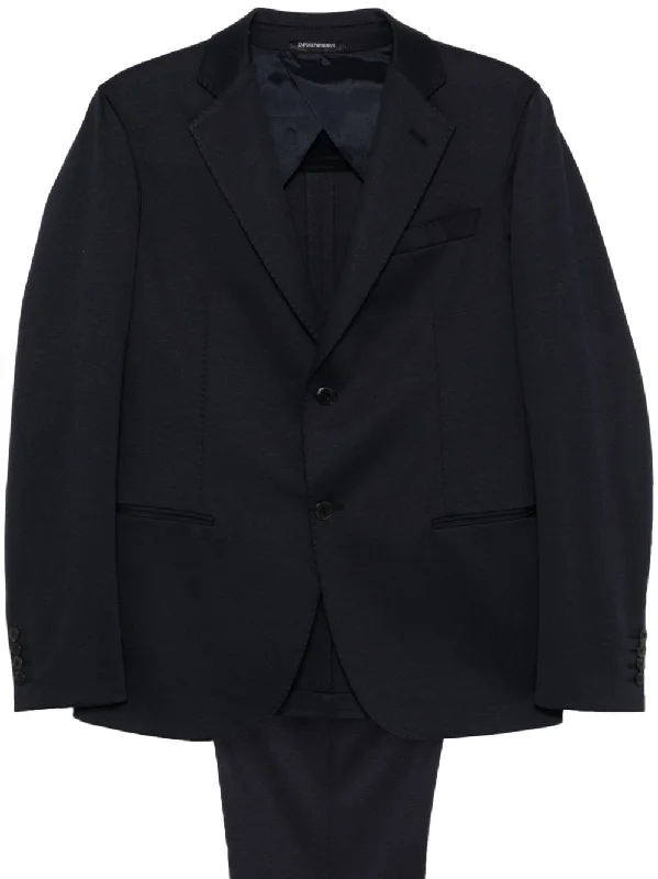 Long - line men coats reaching below the knee for maximum coverageEmporio Armani Men's Suit blue Long - line men coats reaching below the knee for maximum coverageEmporio Armani Men's Suit blue