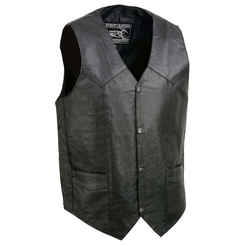 Men leather hunting jackets with a camouflage - printed leather for outdoor pursuitsEvent Leather EL1310GO Classic Snap Button Black Motorcycle Leather Vest for Men - Riding Club Adult Motorcycle Vests Men leather hunting jackets with a camouflage - printed leather for outdoor pursuitsEvent Leather EL1310GO Classic Snap Button Black Motorcycle Leather Vest for Men - Riding Club Adult Motorcycle Vests
