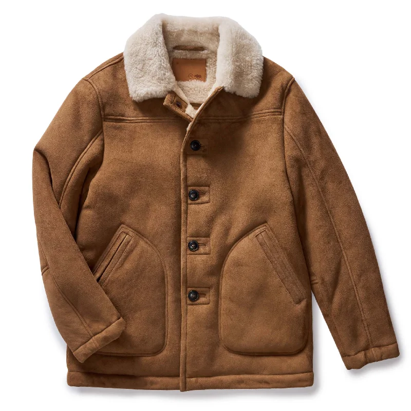 Waterproof men coats with taped seams for heavy rain and snow daysThe High Plains Coat in Walnut Shearling Waterproof men coats with taped seams for heavy rain and snow daysThe High Plains Coat in Walnut Shearling