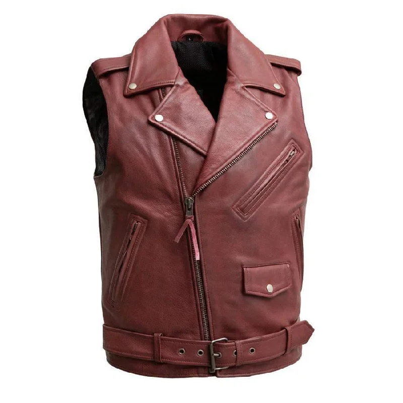 Men leather trench coats with a double - breasted design for a classic and sophisticated lookMen's Roller Leather Vest Men leather trench coats with a double - breasted design for a classic and sophisticated lookMen's Roller Leather Vest