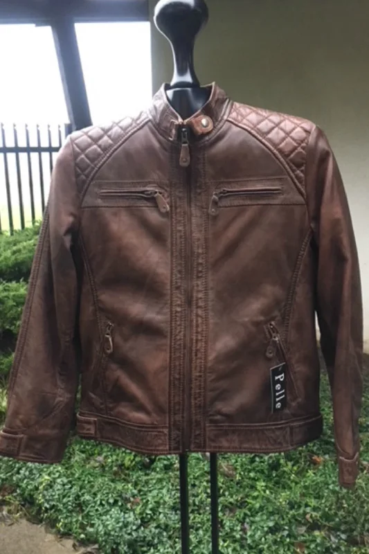 Men leather safari jackets with a breathable cotton - blend exterior for outdoor adventuresPelle by Ocean West 1009 Men leather safari jackets with a breathable cotton - blend exterior for outdoor adventuresPelle by Ocean West 1009