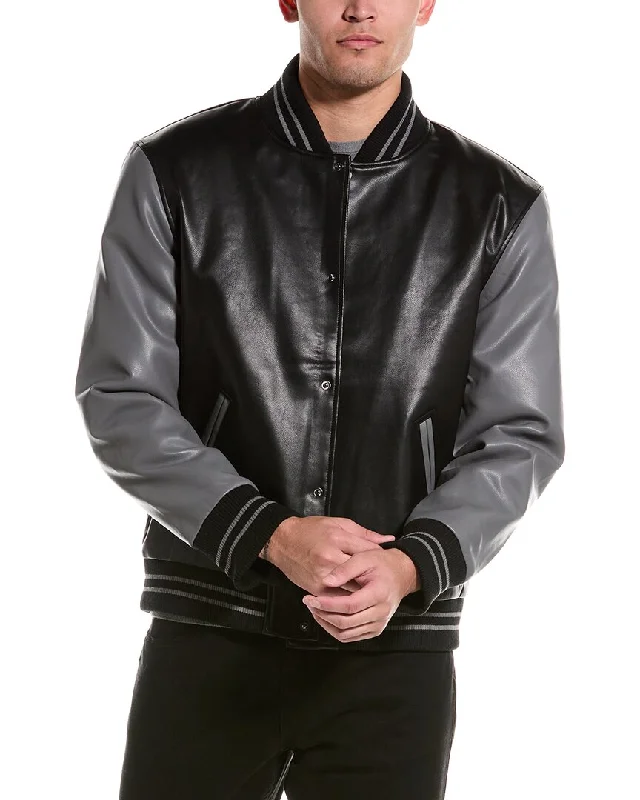 Men coats made from recycled materials for an eco - friendly choiceSlate & Stone Varsity Jacket
