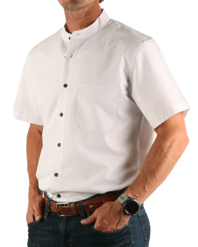 Cotton - blend men waistcoats for everyday casual wearCeltic Ranchwear Collarless Short Sleeve Grandfather Shirt Cotton - blend men waistcoats for everyday casual wearCeltic Ranchwear Collarless Short Sleeve Grandfather Shirt