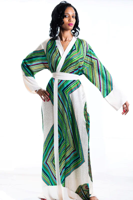 Gianni Green Circle Kimono Robe