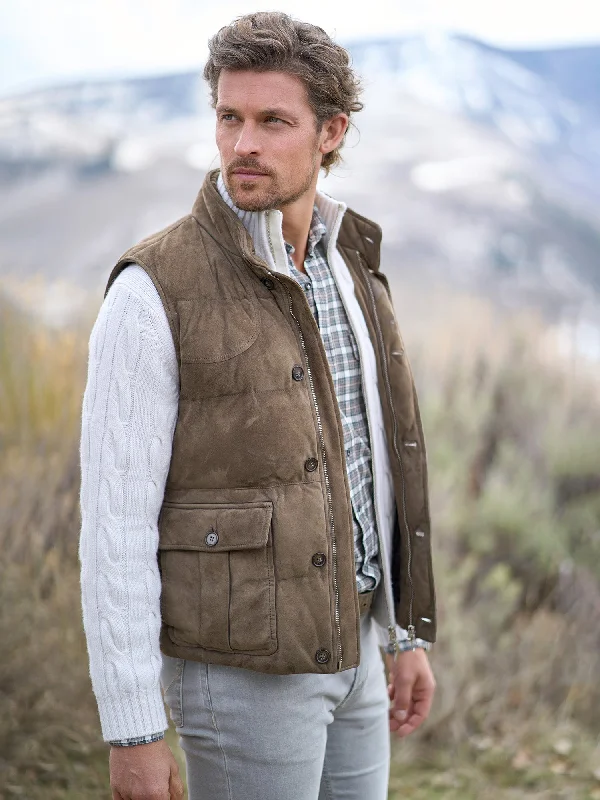 Velvet men waistcoats in rich jewel tones for a luxurious feelIan Suede Field Vest