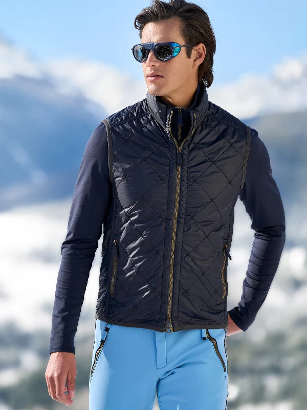 Leather men vest with studded details for a biker lookLucas Power Stretch Vest