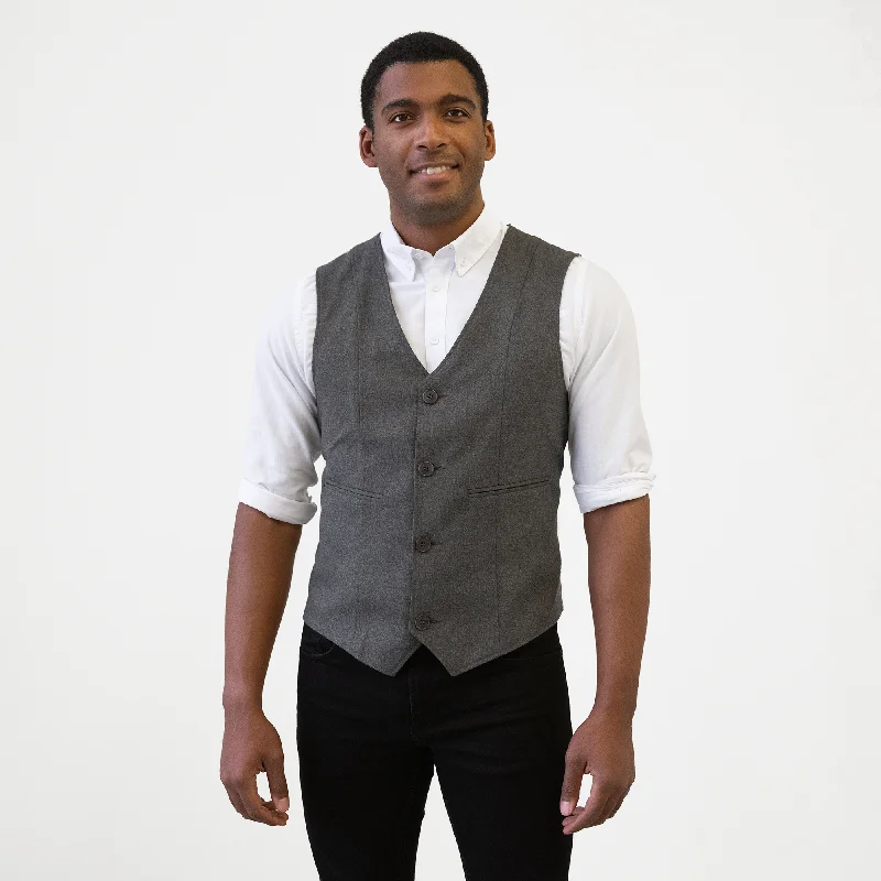 Patterned men waistcoats with floral prints for a stylish twistMen's Single Breasted Gray Melange Vest