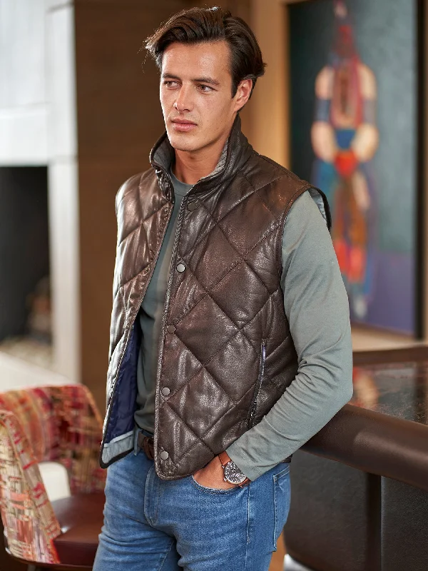 Patterned men waistcoats with floral prints for a stylish twistMoritz Leather Quilted Vest Patterned men waistcoats with floral prints for a stylish twistMoritz Leather Quilted Vest