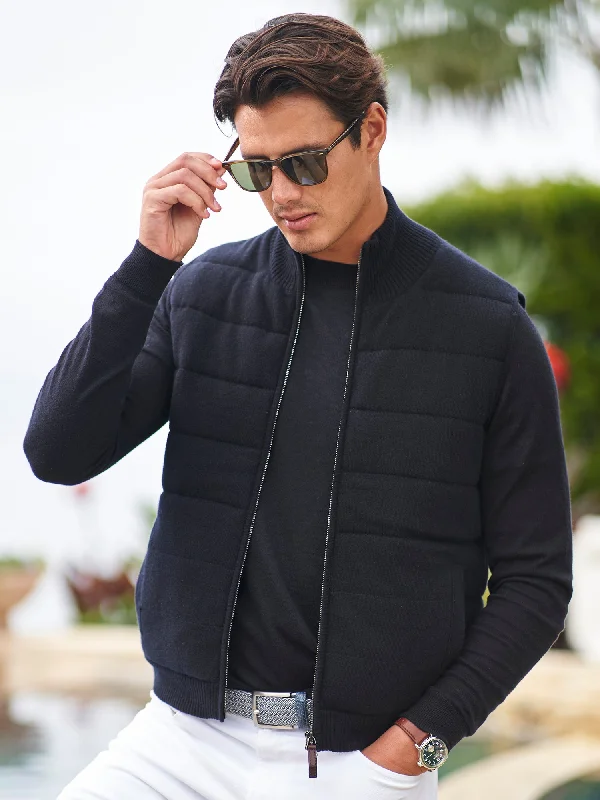 Quilted men waistcoats filled with down for winter warmthNanook Cashmere Vest