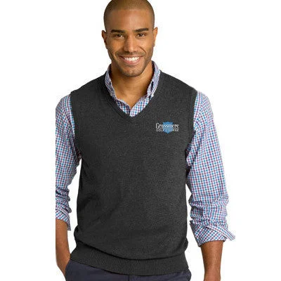 Cotton - blend men waistcoats for everyday casual wearPort Authority Sweater Vest