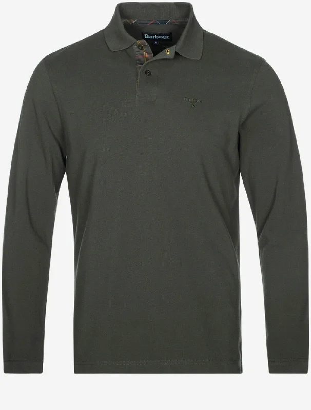 Men's vintage - inspired retro polo shirts with unique patternsEssential Long Sleeve Sports Polo Forest Men's vintage - inspired retro polo shirts with unique patternsEssential Long Sleeve Sports Polo Forest