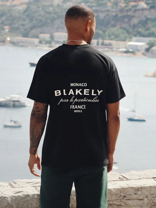 Men's ribbed t - shirts with a textured finish for added styleMonaco Relaxed T-Shirt - Black Men's ribbed t - shirts with a textured finish for added styleMonaco Relaxed T-Shirt - Black