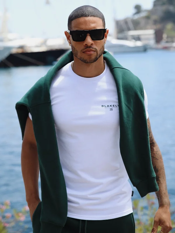 Men's long - sleeve henley t - shirts with button - down placketsRiviera Initial T-Shirt - White Men's long - sleeve henley t - shirts with button - down placketsRiviera Initial T-Shirt - White