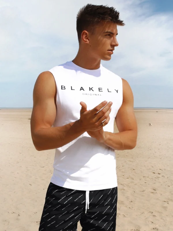 Men's eco - friendly recycled t - shirts for sustainable fashion choicesSarasota Sleeveless Tee - White Men's eco - friendly recycled t - shirts for sustainable fashion choicesSarasota Sleeveless Tee - White