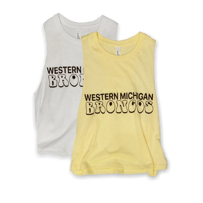 breathable men's tank topsBroncos Retro Ladies Racerback Crop
