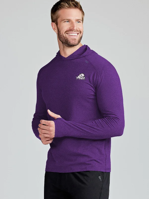 Men's waterproof long sleeve rain shirts for outdoor hiking in the rainCarrollton Lightweight Hoodie - TCU