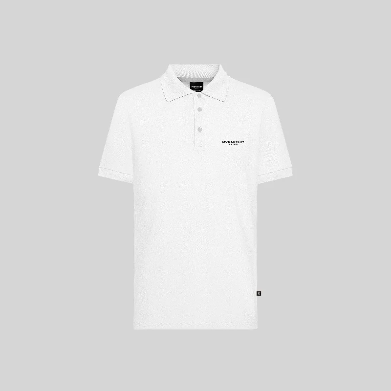 Men's luxury cashmere blend polo shirts in solid colorsCLEARCO WHITE POLO
