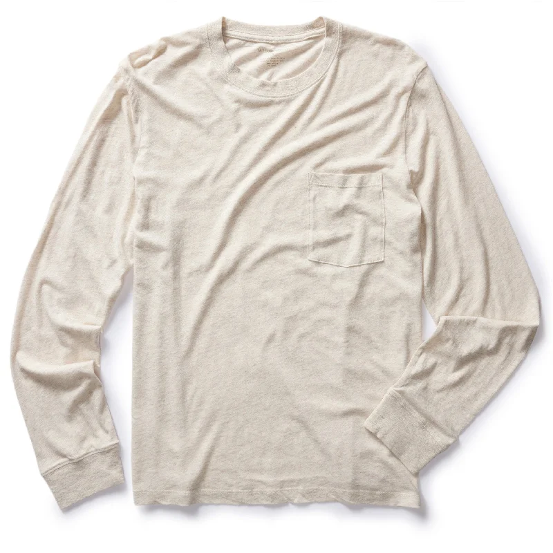 Men's plus size golf polo shirts in moisture wicking fabricThe Cotton Hemp Long Sleeve Tee in Heather Oat Men's plus size golf polo shirts in moisture wicking fabricThe Cotton Hemp Long Sleeve Tee in Heather Oat