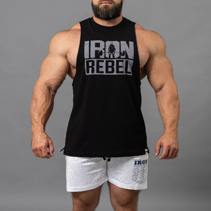men's tank tops with deep armholesDeadlift "Hulk Cut" Tee (Black)