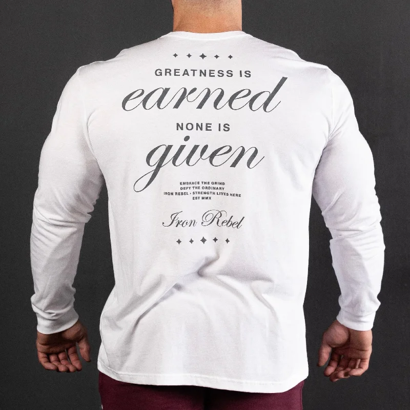 eco-friendly tank tops for menDefy Long Sleeve (White)