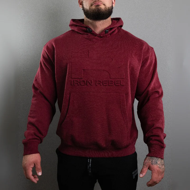 men's tank tops with racerbackEmbossed Hoodie (Wine)