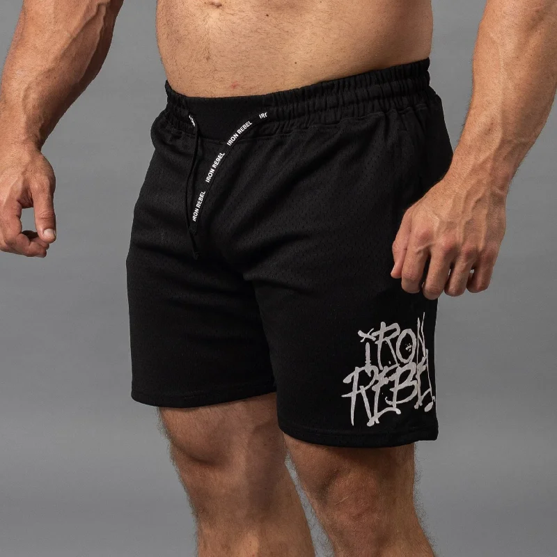 lightweight men's tank topsGraffiti Mesh Shorts (Black)