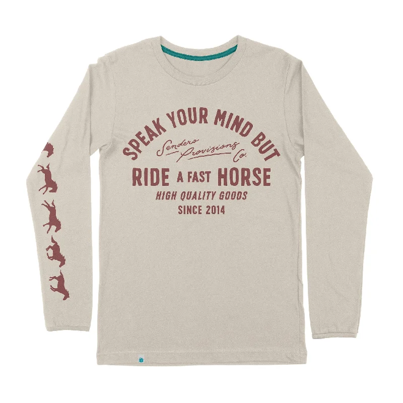 Men's long sleeve silk shirts in vibrant colors for a night outFast Horse Long Sleeve T-Shirt Men's long sleeve silk shirts in vibrant colors for a night outFast Horse Long Sleeve T-Shirt