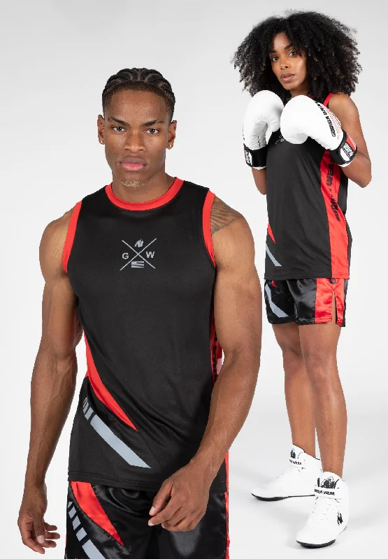 men's tank tops with thumb holesHornell Tank Top - Black/Red - Unisex