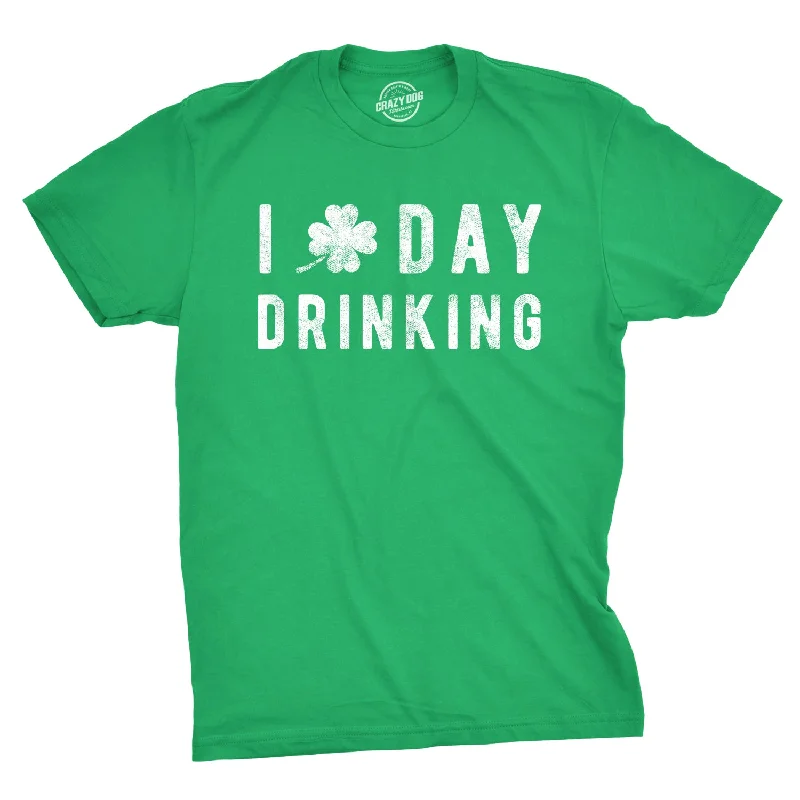 Men's long - sleeve henley t - shirts with button - down placketsI Clover Day Drinking Men's T Shirt Men's long - sleeve henley t - shirts with button - down placketsI Clover Day Drinking Men's T Shirt