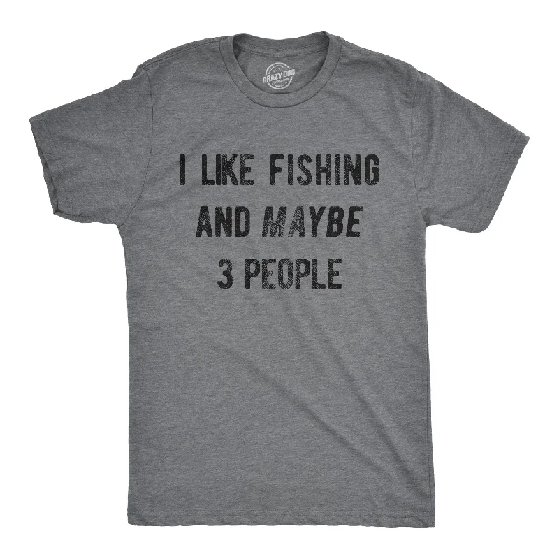 Men's polo t - shirts with a contrast collar for a preppy lookI Like Fishing And Maybe 3 People Men's T Shirt Men's polo t - shirts with a contrast collar for a preppy lookI Like Fishing And Maybe 3 People Men's T Shirt