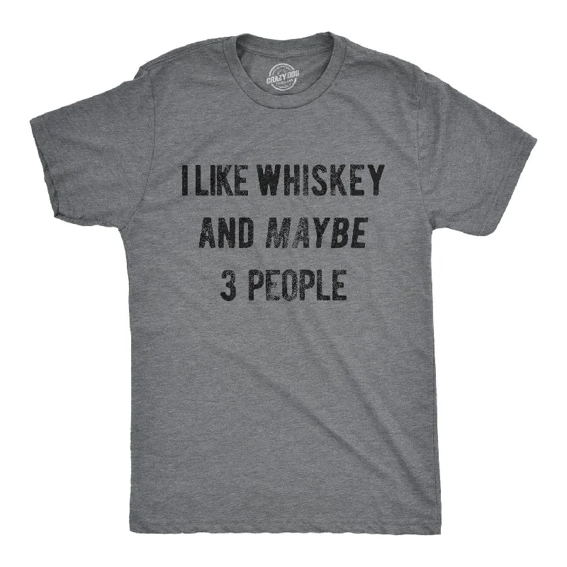 Men's smart - casual checkered t - shirts for semi - formal occasionsI Like Whiskey And Maybe 3 People Men's T Shirt Men's smart - casual checkered t - shirts for semi - formal occasionsI Like Whiskey And Maybe 3 People Men's T Shirt