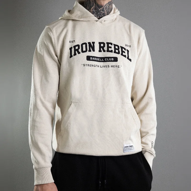 odor-resistant men's tank topsIR Barbell Club Hoodie (Oat)