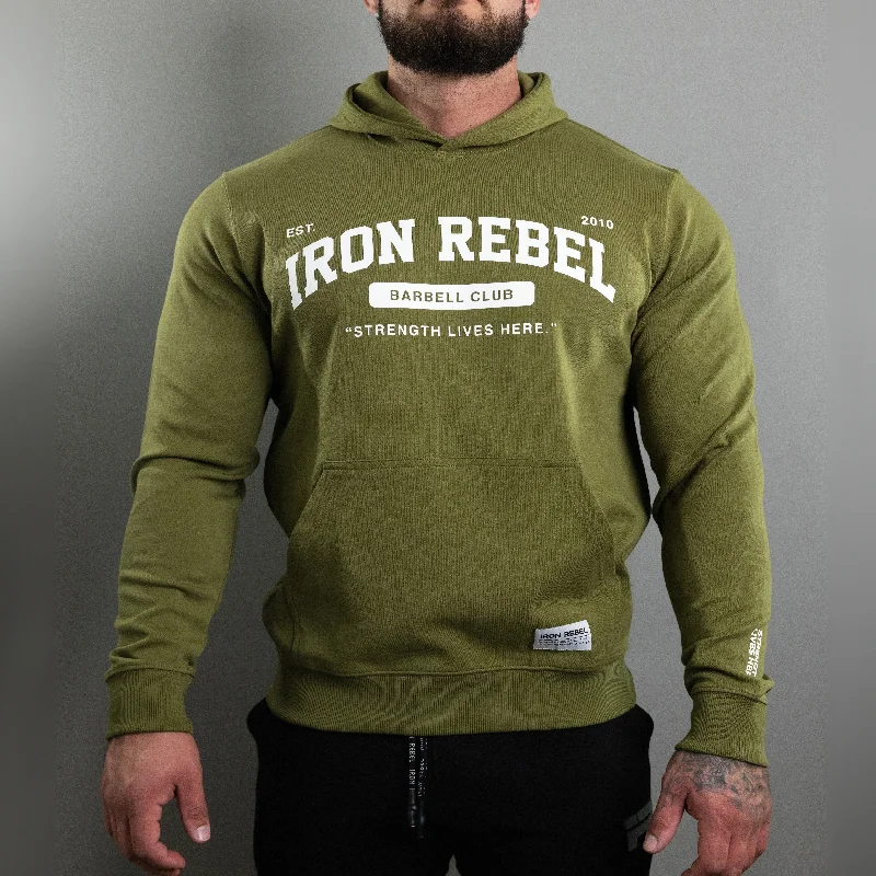 men's tank tops for martial artsIR Barbell Club Hoodie (Olive)