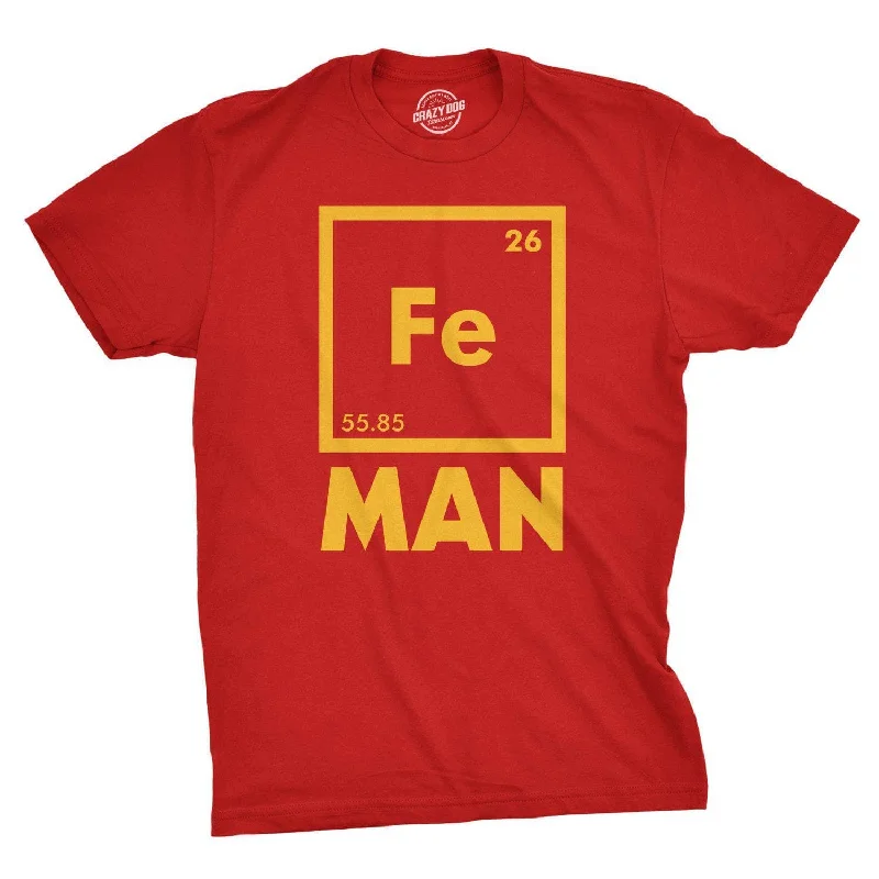 Men's eco - friendly recycled t - shirts for sustainable fashion choicesChemical Element For Iron Man Men's T Shirt Men's eco - friendly recycled t - shirts for sustainable fashion choicesChemical Element For Iron Man Men's T Shirt