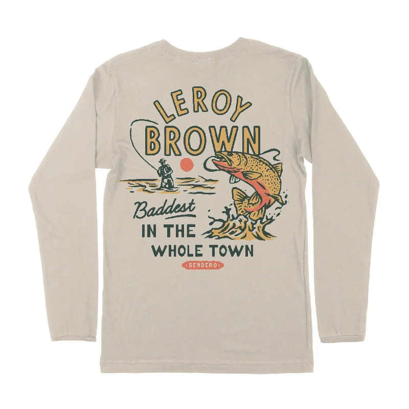Men's lightweight long sleeve linen shirts for summer beach vacationsLeroy Brown Long Sleeve T-Shirt Men's lightweight long sleeve linen shirts for summer beach vacationsLeroy Brown Long Sleeve T-Shirt