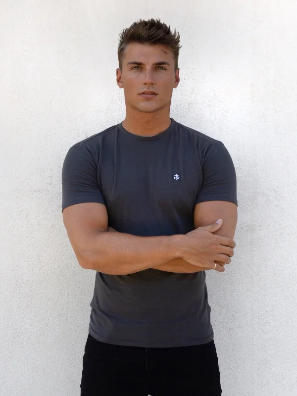 Men's mock - neck t - shirts with a modern and sleek styleMauro T-Shirt - Charcoal