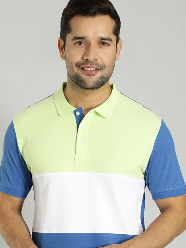 Men's high - collar polo shirts with a modern twistMen Color Block Polo T-Shirt
