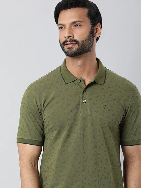 Men's slim fit short sleeve polo shirts with contrast collarsMen Printed Polo T-Shirt Men's slim fit short sleeve polo shirts with contrast collarsMen Printed Polo T-Shirt