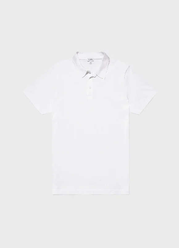 Men's quick - dry polo shirts for water sports activitiesMen's Jersey Classic Polo Shirt in White Men's quick - dry polo shirts for water sports activitiesMen's Jersey Classic Polo Shirt in White
